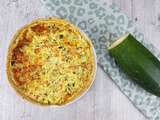 Quiche à la truite, crevettes et courgette