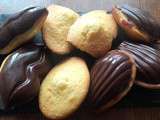 Madeleines cœur de confiture et coques en chocolat :