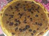 Tarte express ananas, raisin et noix