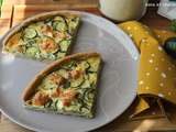 Tarte aux courgettes, au chèvre et à la menthe ( pâte à tarte sans beurre)