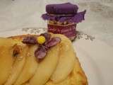 Pain perdu aux pommes et confit de fleurs de violette