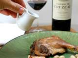 Confit de canard maison, légumes de fin d’été et jus corsé, Château de Cruzeau 2018