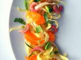 Salade d’endives aux crevettes grises, avocat, mandarine & wasabi