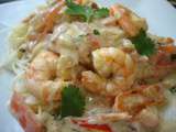 Gambas façon thaï sauce au lait de coco, gingembre et safran