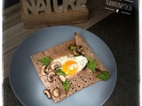 Galette de sarrasin, saumon, champignons