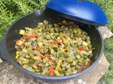 Poêlée aubergines, poivrons et courgettes au pesto