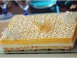 Entremets mangue coco sur dacquoise amandes coco