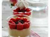 Verrine de flan vanille, confiture de griottes au chocolat et cerises en bocal.........Un programme de douceur