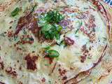 Crêpes courgettes oignons et pancetta