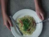 Linguine sauce aux courgettes et au basilic