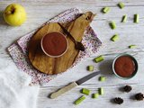 Compote aux pommes, rhubarbe et framboises