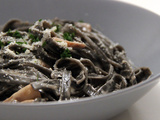 One pan pasta champignons, tapenade et parmesan