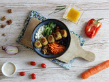 Salade de falafels et chou rouge à la feta