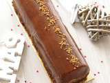 Bûche chocolat/vanille croustillant praliné