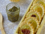 Minis tartelettes au pistou et tomates confites