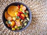 Salade de lentilles, courge butternut,