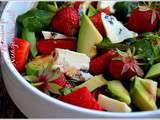 Salade de Roquette Fraises Tomates Avocats Fourme d'Ambert