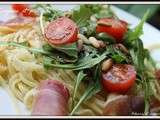 Linguine au prosciutto et à la roquette