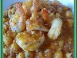 Crevettes piquantes aux pois chiches