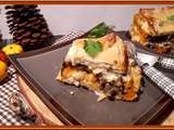 Lasagne au potimarron, champignons et châtaignes