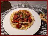 Tagliatelles au chorizo et poivron