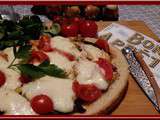 Tartine au poulet, tomates et mozza