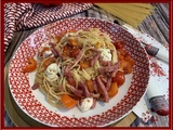 Capellini aux tomates cerises, poivron et bacon