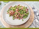 Petits pois aux allumettes de bacon