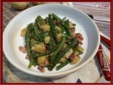 Poêlée de haricots verts, pommes de terre et lardons