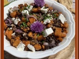 Salade de lentilles à la patate douce et chèvre frais