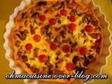 Quiche aubergine , bressaola et Boursin