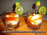 Verrine mousse chocolat blanc, speculoos et coulis mangue