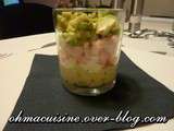 Verrine oeuf / avocat / crevettes