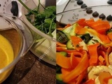 Velouté de légumes, poulet et tagliatelles de légumes au thermomix de Vorwerk