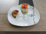 Verrines saumon, tartare, mousse d'avocat