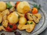  Knödel  au fromage fondu , cépes , pommes et  huile de pépins de courge pour Vom Fass