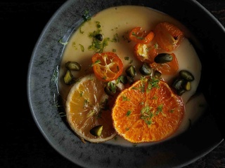 Panna cotta aux agrumes rôtis