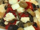 Papillotes de tomates , feta , basilic et olives