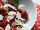 Salade de fraises, framboises , mozzarella , parmesan