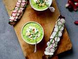 Soupe froide de petits pois et avocat au lait ribot