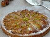 Tarte aux  poires et crème de noisettes sur une base de sablé breton