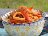 Wok de poisson au chorizo