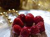 Tentation glacée au Chocolat et Tonka avec son coulis de fruits rouges