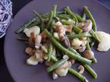 Poêlée de haricots verts, pommes de terre et champignons