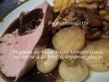 Mignon de veau basse température, jus corsé à la truffe, légumes glacés