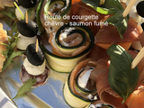 Roulé de courgette chèvre-saumon fumé