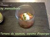 Tartare de saumon, espuma d'asperges blanches