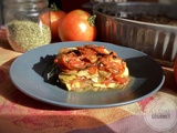 Gratin de courgettes, tomates et oignons confits