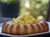 Petit Cake moelleux Coco, ananas, mangue et sa salade de fruits