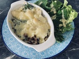 Gratin de flétan aux champignons et épinards